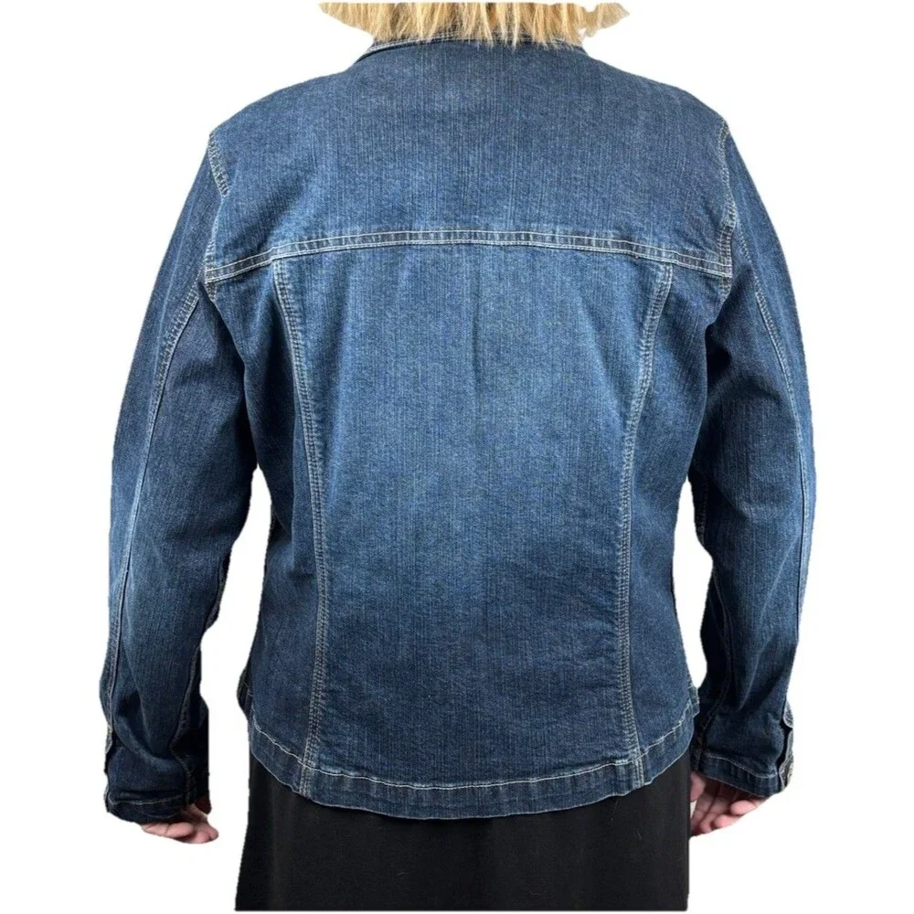 Vintage Jean Denim Jacket Liz Claiborne Four Pocket Womens Medium